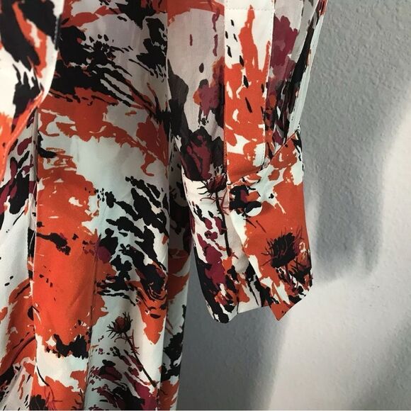 Roberto Cavalli Silk Dress SIze 40 Womens US 4 Multicolor Long Sleeve Asymmetric - Picture 8 of 12